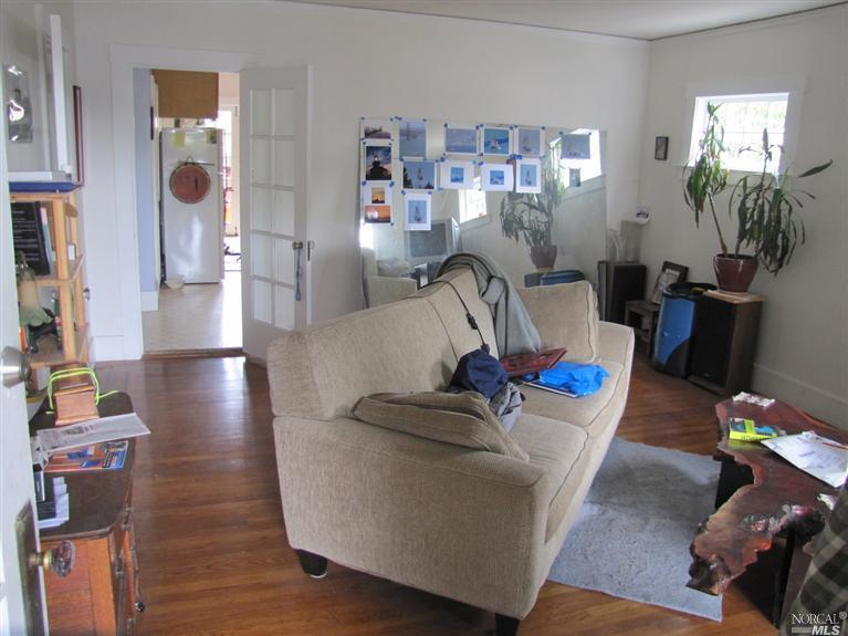 Living Room with diagonal couch