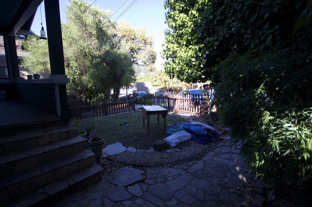 Front Yard. Where blankets go to die.